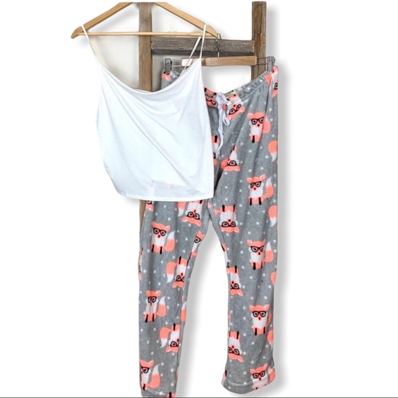 Bobbie Brooks Fuzzy Soft Fox PJ Set with NWT Cami